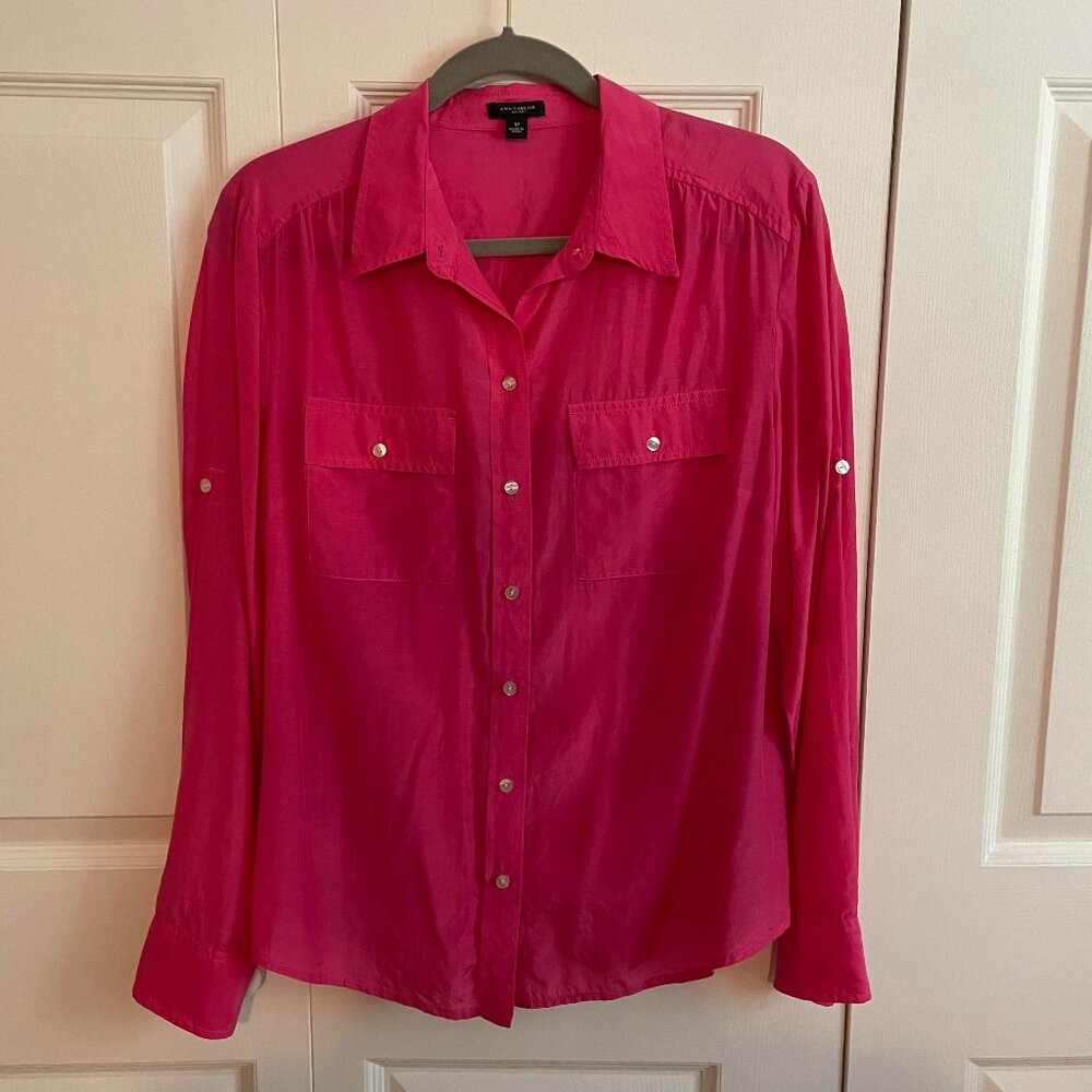 Ann Taylor Size 12 Silk Blend Blouse